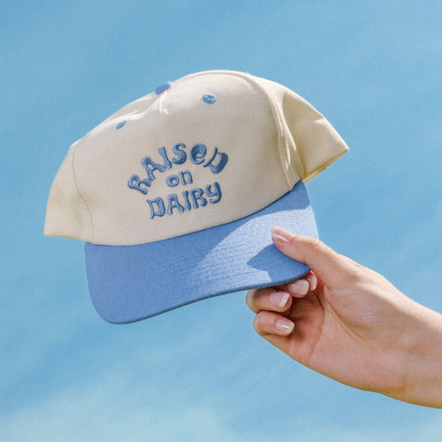 Raised on Dairy Hat: Light Blue
