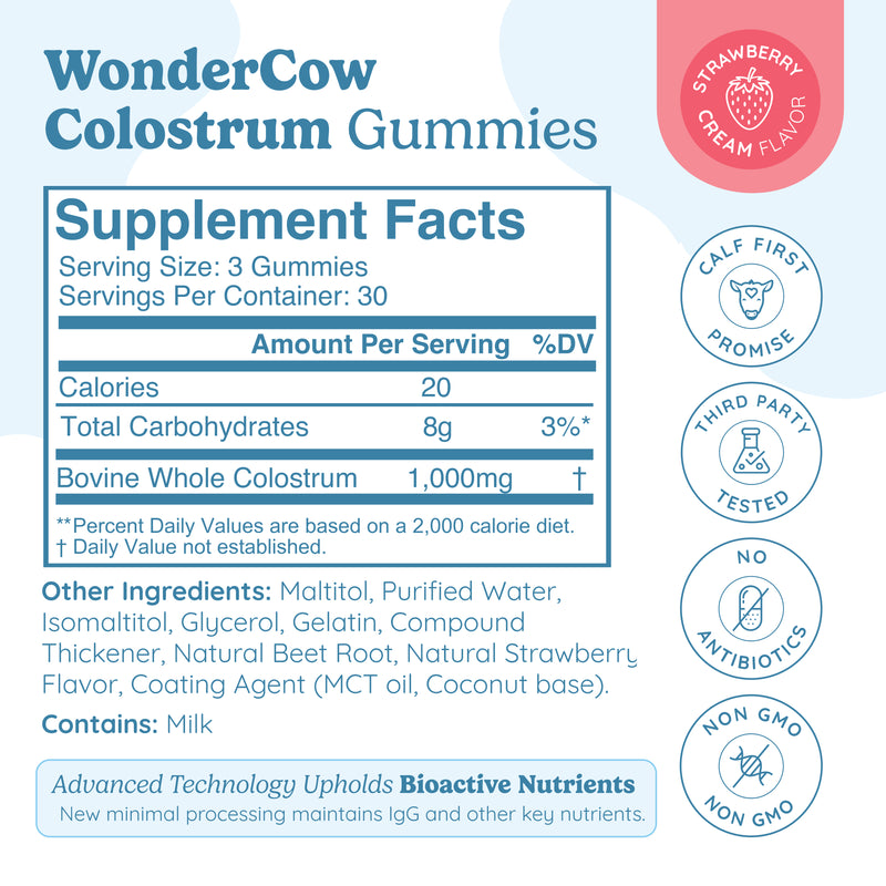 Strawberry Colostrum Gummies - 30 Serving